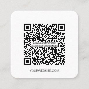 Carte De Visite Carré  QR code Minimaliste médias sociaux simple Marine 