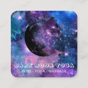 Carte De Visite Carré *~* QR Luna cosmique Étoiles Lune sombre Lune Lune