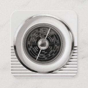 Carte De Visite Carré Radio britannique vintage - Noir et blanc chaud