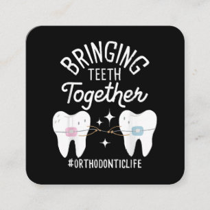 Carte De Visite Carré Rapprocher les dents - Orthodontiste 