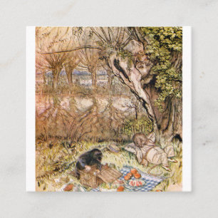 Carte De Visite Carré Rat And Mole Pique-Nique - Arthur Rackham