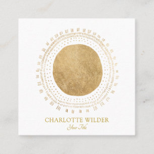 Carte De Visite Carré Rayons solaires Abstraits Gold Foil Circle