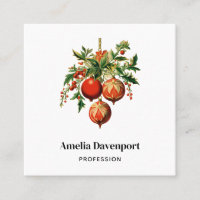 Red Christmas Baubles avec Holly Festive