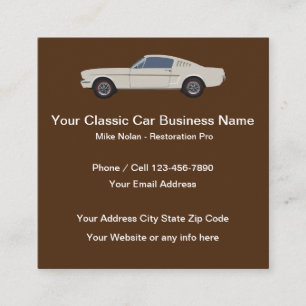 Carte De Visite Carré Réparation Et Restauration Classiques Des Voiture