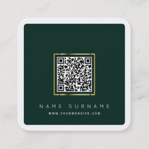 Carte De Visite Carré Réseau de code QR moderne scannable logo Carré B