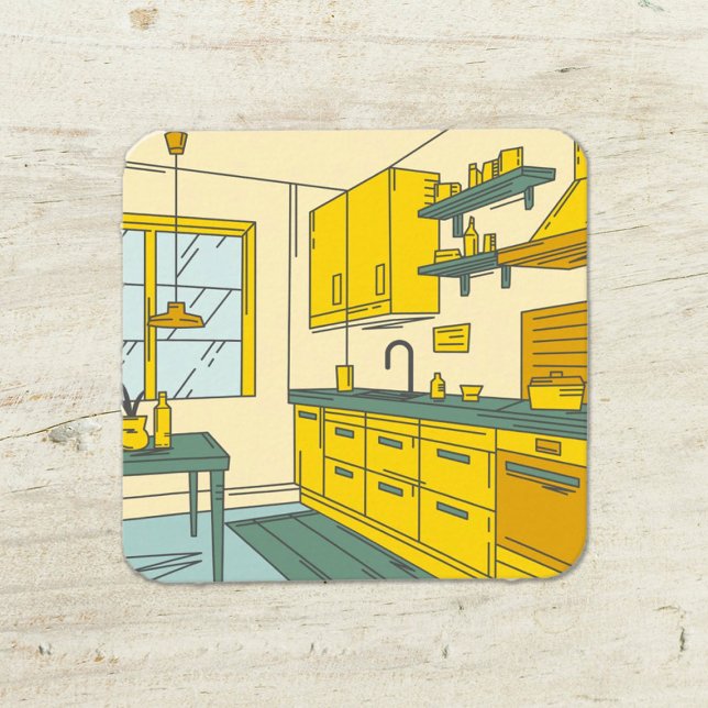 Carte De Visite Carré Retrait de cuisine (Kitchen renovation cards)