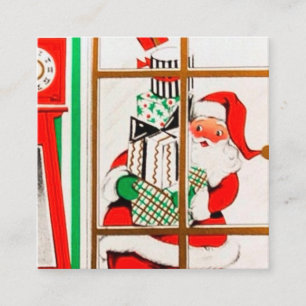 Carte De Visite Carré Rétro Noël vintage Père Noël