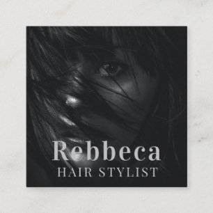 Carte De Visite Carré Retro Personnaliser le coiffeur photo