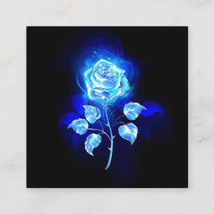 Carte De Visite Carré Rose bleu brûlant