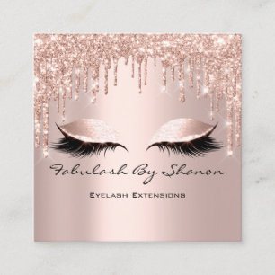 Carte De Visite Carré Rose de maquillage Eyelash Eyelash Eyelashes