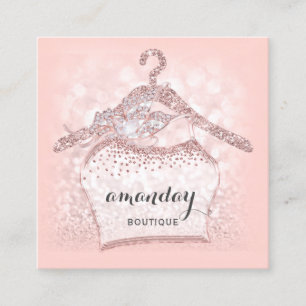 Carte De Visite Carré Rose Diamond Cloth Hanger Pink Boutique Carré
