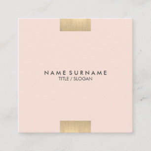 Carte De Visite Carré Rose en pastel chic imprimé par Papier d'emballag