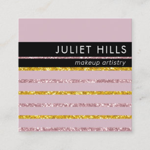 Carte de visite Carré rose et or