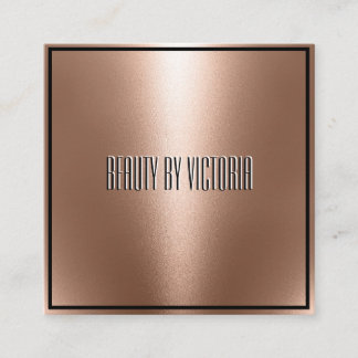 Carte De Visite Carré Rose Gold Copper minimaliste élégant et moderne