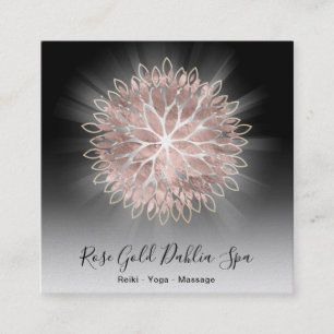 Carte De Visite Carré ~ Rose Gold Dahlia Flora Éruption d'énergie AP2