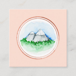 Carte De Visite Carré Rose Gold et rose Planificateur d'événements Socia