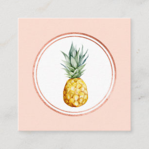 Carte De Visite Carré Rose Gold et rose Planificateur d'événements Socia