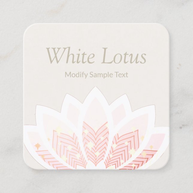 Carte de visite Carré rose Lotus (Devant)
