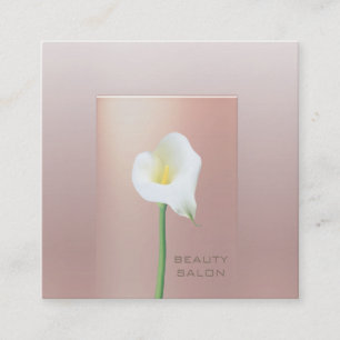 Carte De Visite Carré Rose or moderne perle Calla lily