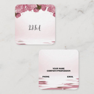 CARTE DE VISITE CARRÉ ROSES ROSES ROSES