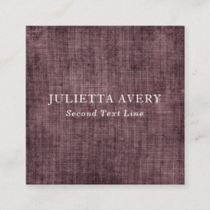Carte De Visite Carré Rustique Purple Wine Linen Texture Professionnel