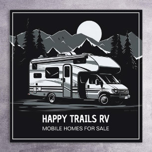 Carte De Visite Carré RV Motorhome QR personnalisé