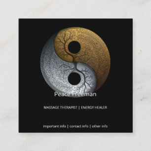 Carte De Visite Carré Sacred Balance   Symbole Yin Yang