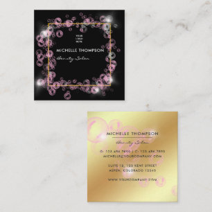 Carte De Visite Carré Salon de beauté Sparkling rose et Gold Soap
