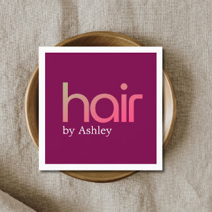 Carte De Visite Carré Salon de coiffure moderne minimaliste Rose rouge g