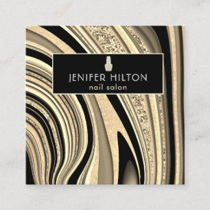 Carte De Visite Carré Salon de l'ongle géode géode or contemporain