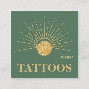 Carte De Visite Carré Salon de tatouage solaire céleste