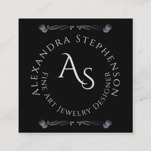 Carte De Visite Carré Scan Connect Social Media QR Code Bijoux Display