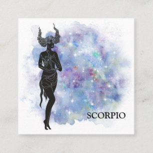 Carte De Visite Carré *~* SCORPIO Zodiac Astrologie Lectures rose + bleu