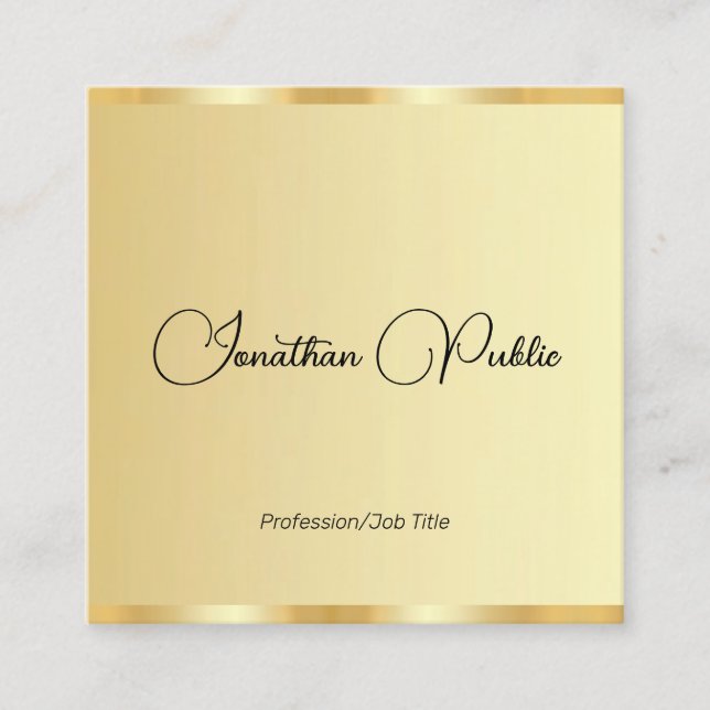 Carte De Visite Carré Script de typographie personnalisable Modèle Faux  (Devant)