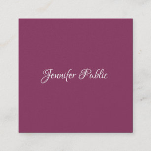 Carte De Visite Carré Script manuscrit tendance chic minimaliste luxe