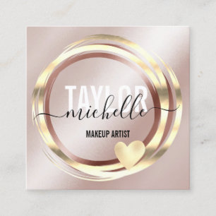 Carte De Visite Carré script moderne girly parties scintillant tendance 