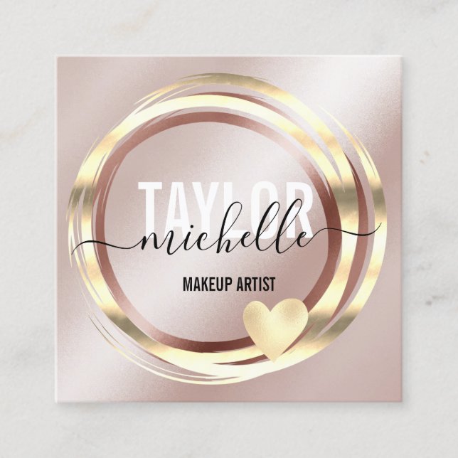 Carte De Visite Carré script moderne girly parties scintillant tendance  (Devant)