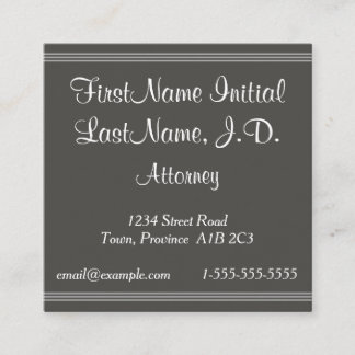 Carte De Visite Carré Script Text Attorney Business Card