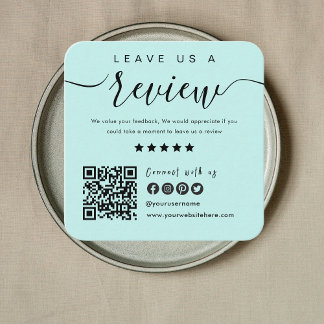 Carte De Visite Carré Se Connecter Avec Nous QR Code Revoir Nous Tropica