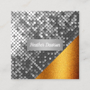 Carte De Visite Carré Séquence et Parties scintillant