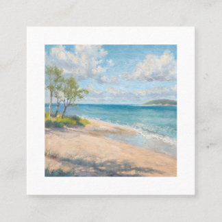 Carte De Visite Carré Serene Coastal Morning Impressionist Beach Art