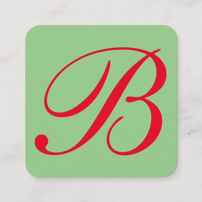 Carte De Visite Carré Série Signature | Monogramme (Devant)
