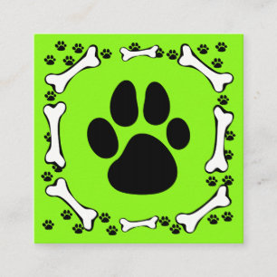 Carte De Visite Carré Service d'animaux de compagnie de chiens et d'os