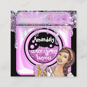 Carte De Visite Carré Service de nettoyage de lave-linge QR Code Soap