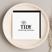 Service de nettoyage minimaliste noir et blanc per