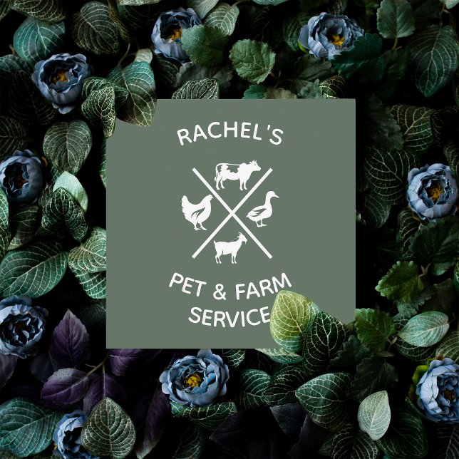 Carte De Visite Carré Service de rangement pour animaux de ferme (Créateur téléchargé)