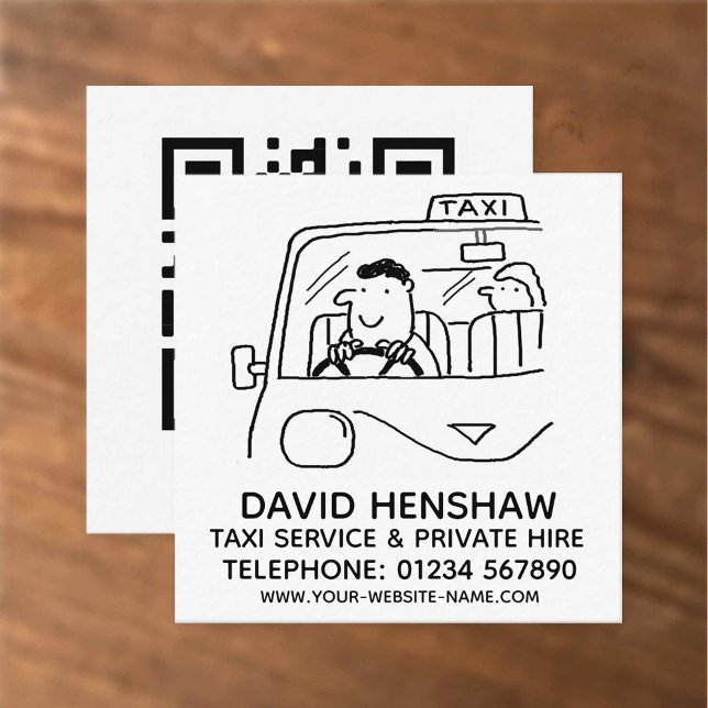 Carte De Visite Carré Service de taxi et location privée (Créateur téléchargé)