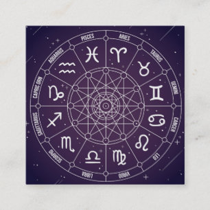 Carte De Visite Carré Services aux entreprises d'astrologie d'astrologue