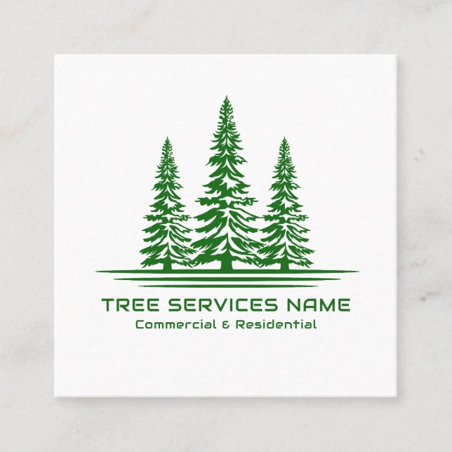 Carte De Visite Carré Services d'arbre modernes (Devant)