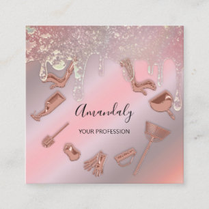 Carte De Visite Carré Services de nettoyage de maison domestique Logo Ro